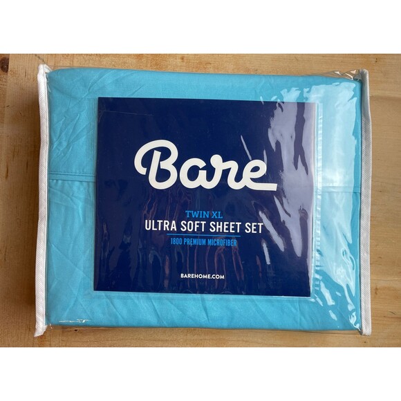 BareHome Bare Ultra Soft Bedding Sheet Set Aqua Blue - Twin XL - Picture 1 of 2